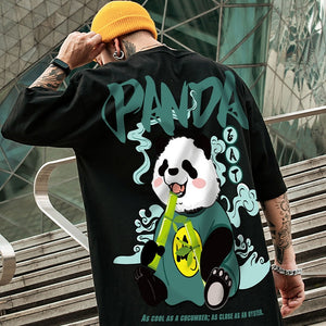 panda Print T Shirt Funny Men Summer Casual Short Sleeve Tshirts