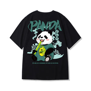 panda Print T Shirt Funny Men Summer Casual Short Sleeve Tshirts