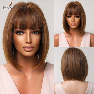 EASIHAIR Synthetic Bob Wigs with Bang Short