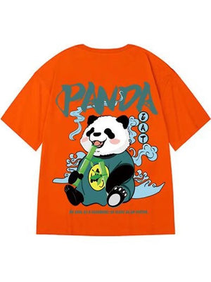 panda Print T Shirt Funny Men Summer Casual Short Sleeve Tshirts