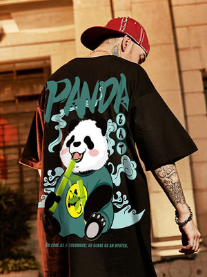 panda Print T Shirt Funny Men Summer Casual Short Sleeve Tshirts