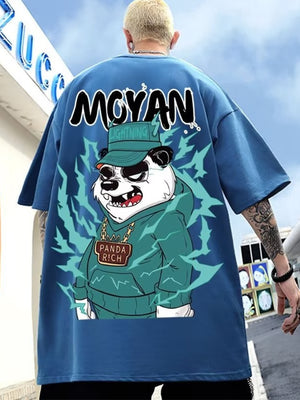 panda Print T Shirt Funny Men Summer Casual Short Sleeve Tshirts