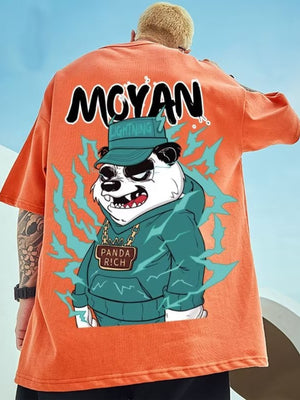 panda Print T Shirt Funny Men Summer Casual Short Sleeve Tshirts