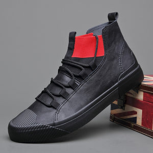 Men's Fashion Boots Korean Black High Top Shoes