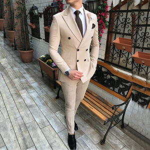 New Beige Men's Suit 2 Pieces