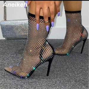 Mesh Pointed toe Sandals Ankle Boots