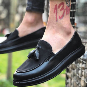 Black Sports High Sole Shoes for Men