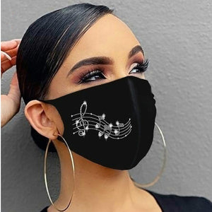 Fashion Mask Rhinestones Glitter Face Mask