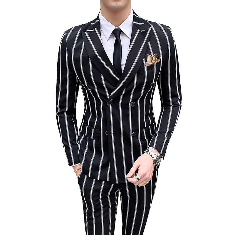 Luxury men's striped wedding casual tuxedo