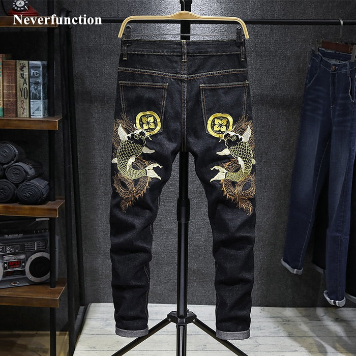 Men streetwear Stretch Slim fit trousers