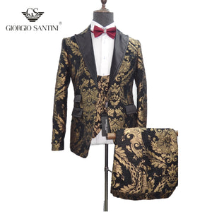 New men's wear golden jacquard