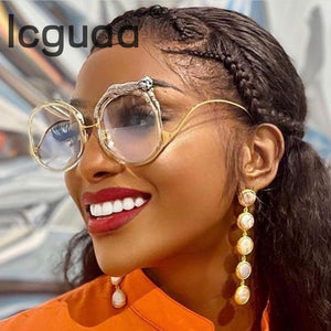 Luxury Round Crystal Sunglasses Brand Designer For Women