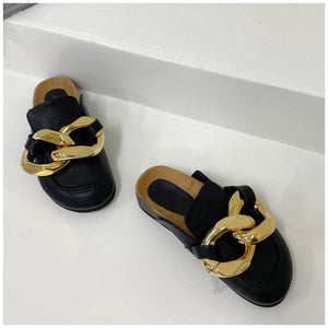 New Brand Design Gold Chain Women Slipper