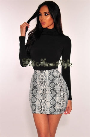 Sexy Women Snake Print Skirt