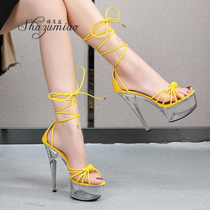 New Lace-Up Sandals High-Heeled