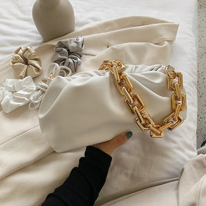 Solid Color Pleated Tote bag