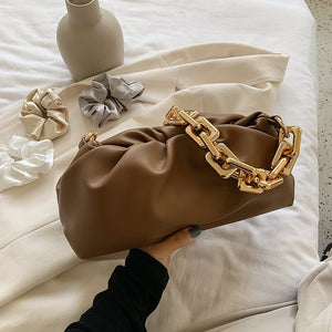 Solid Color Pleated Tote bag